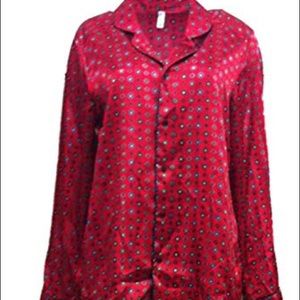 Red Satin Pj set with print